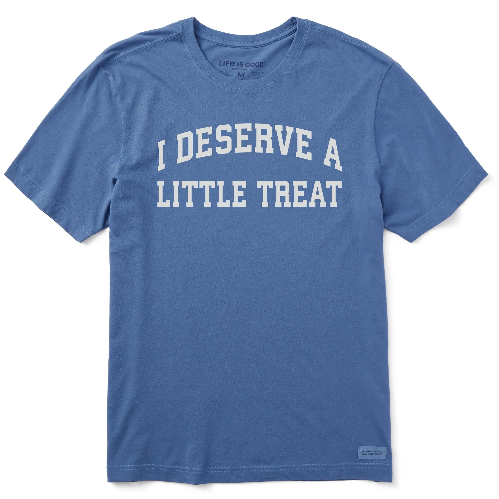 Men's I Deserve a Little Treat Arch Short Sleeve Crusher Tee sold by Life is Good