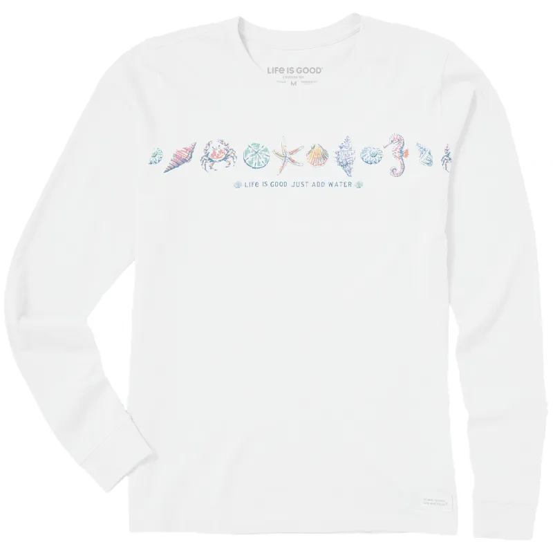 Women's Just Add Water Shells Long Sleeve Crusher Tee sold by Life is Good