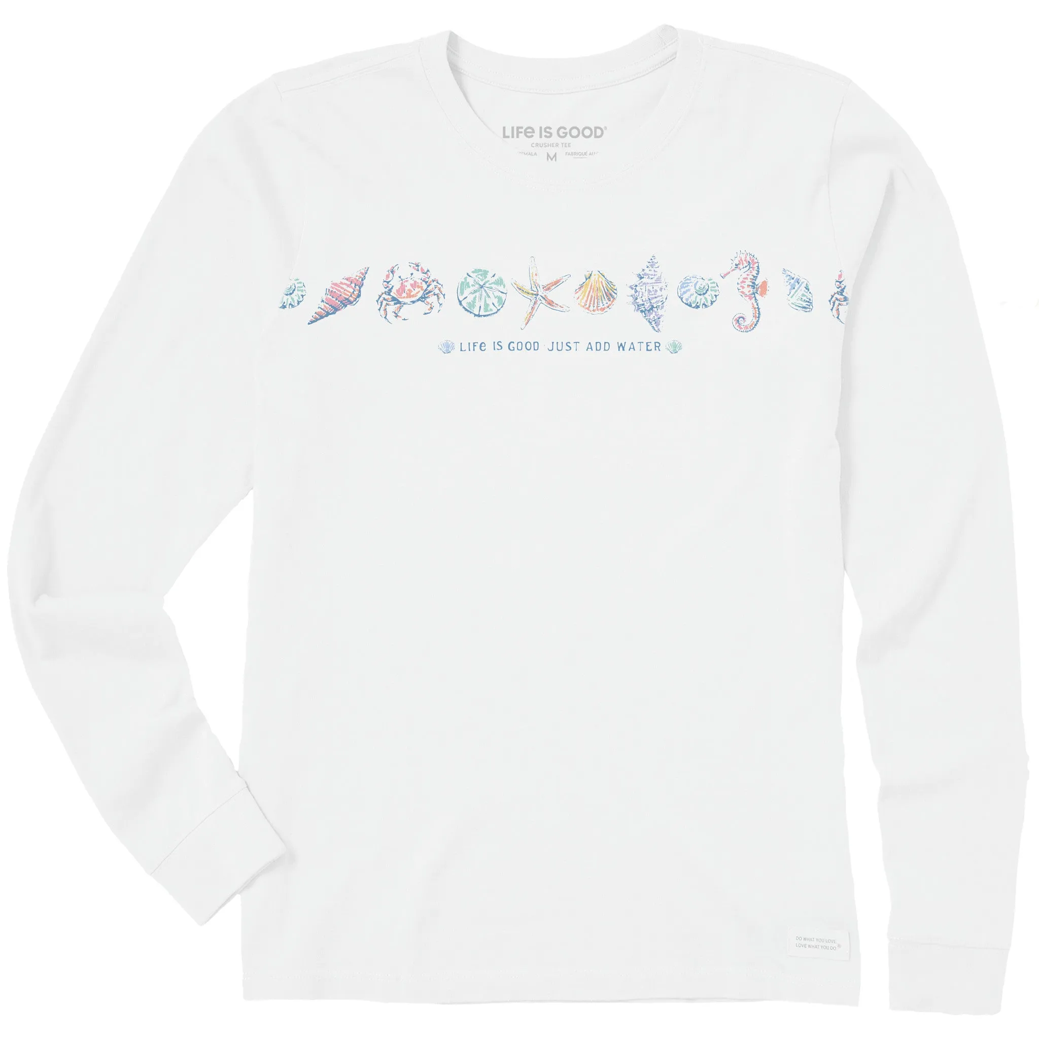 Women's Just Add Water Shells Long Sleeve Crusher Tee sold by Life is Good