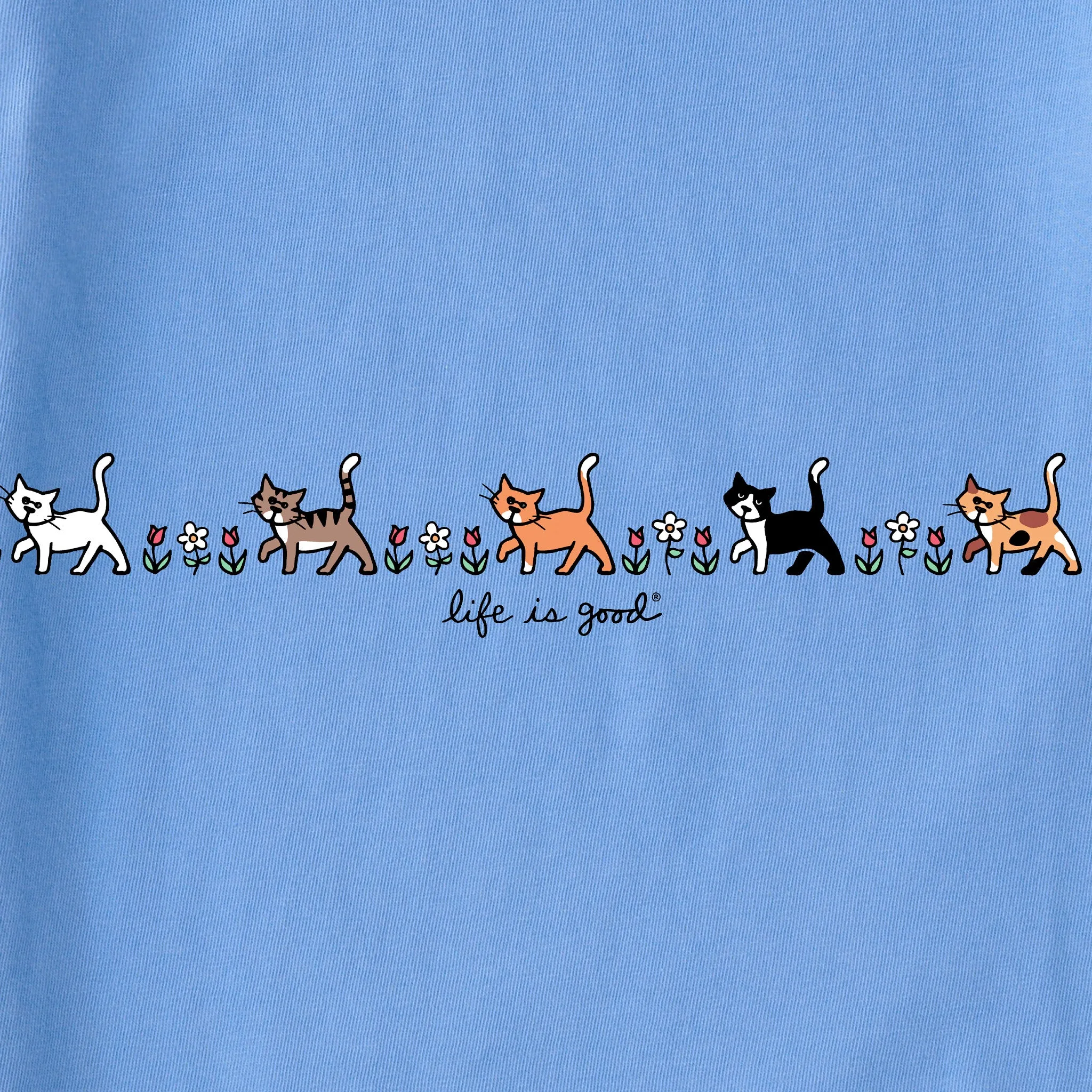 Women's Vintage Cats in Flowers Short Sleeve Crusher Tee sold by Life is Good product image thumbnail 2