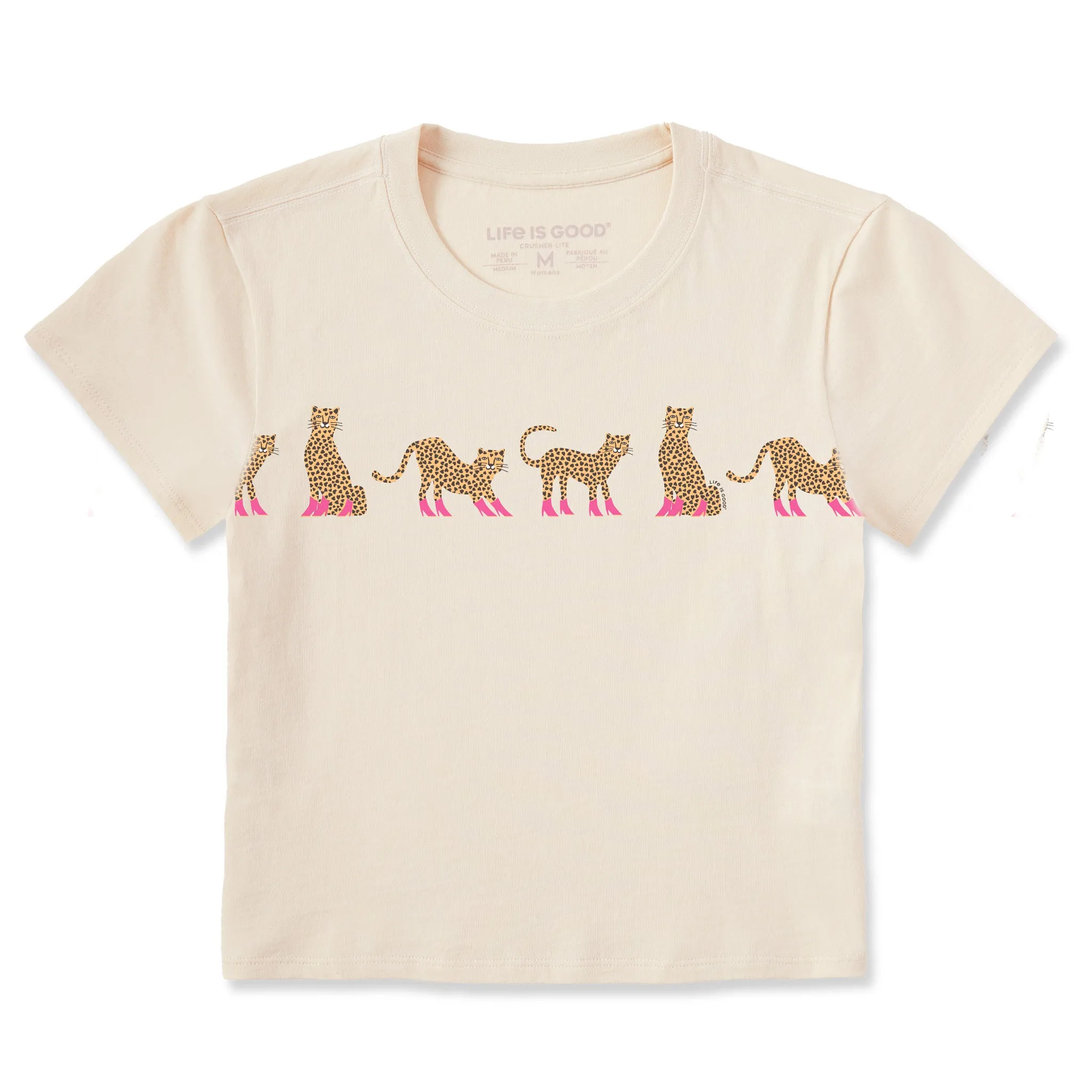 Women's Cheetahs in Boots Crusher-LITE Shrunken Tee sold by Life is Good