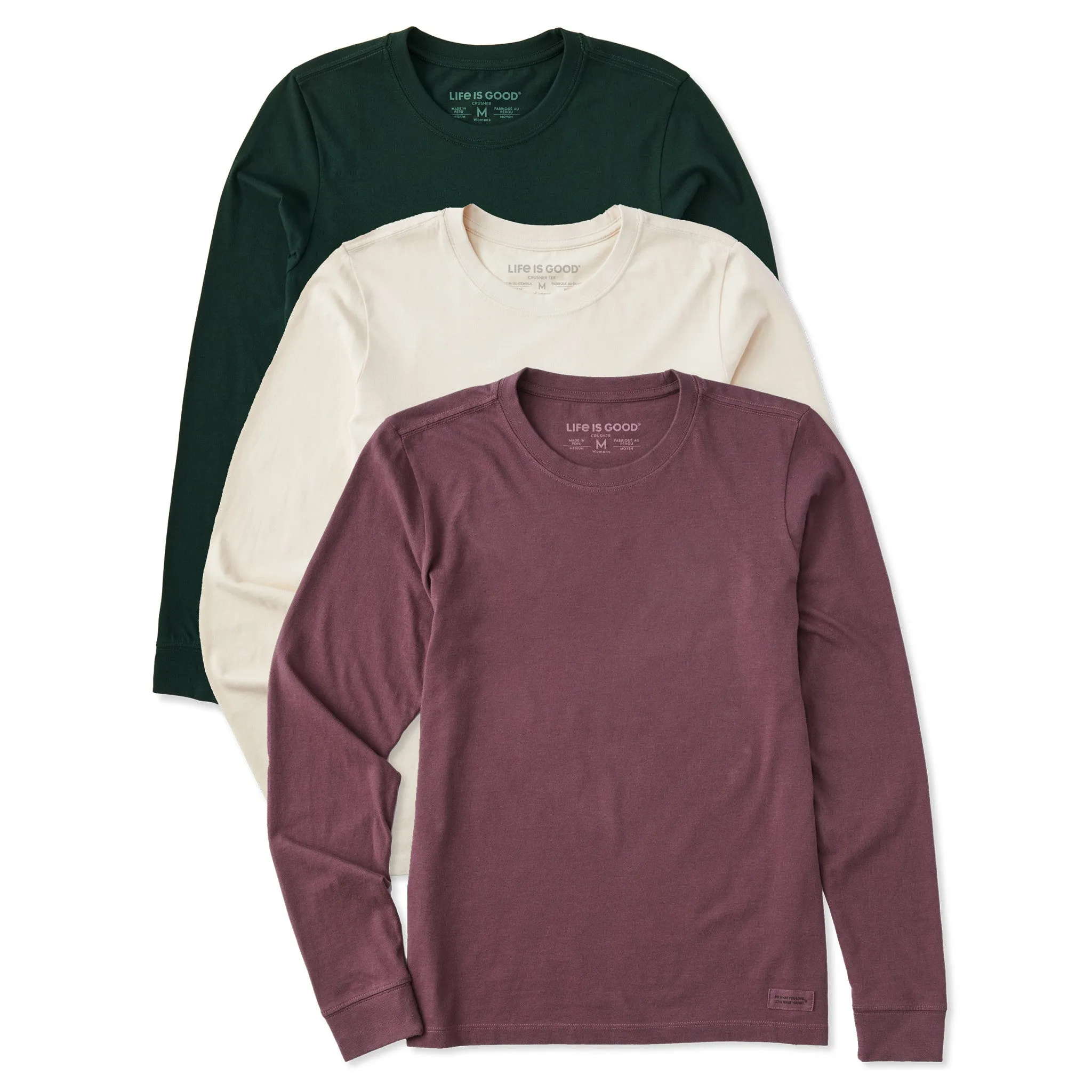 Womens Solid 3-Pack Long Sleeve Crusher Tee Multi 6 sold by Life is Good