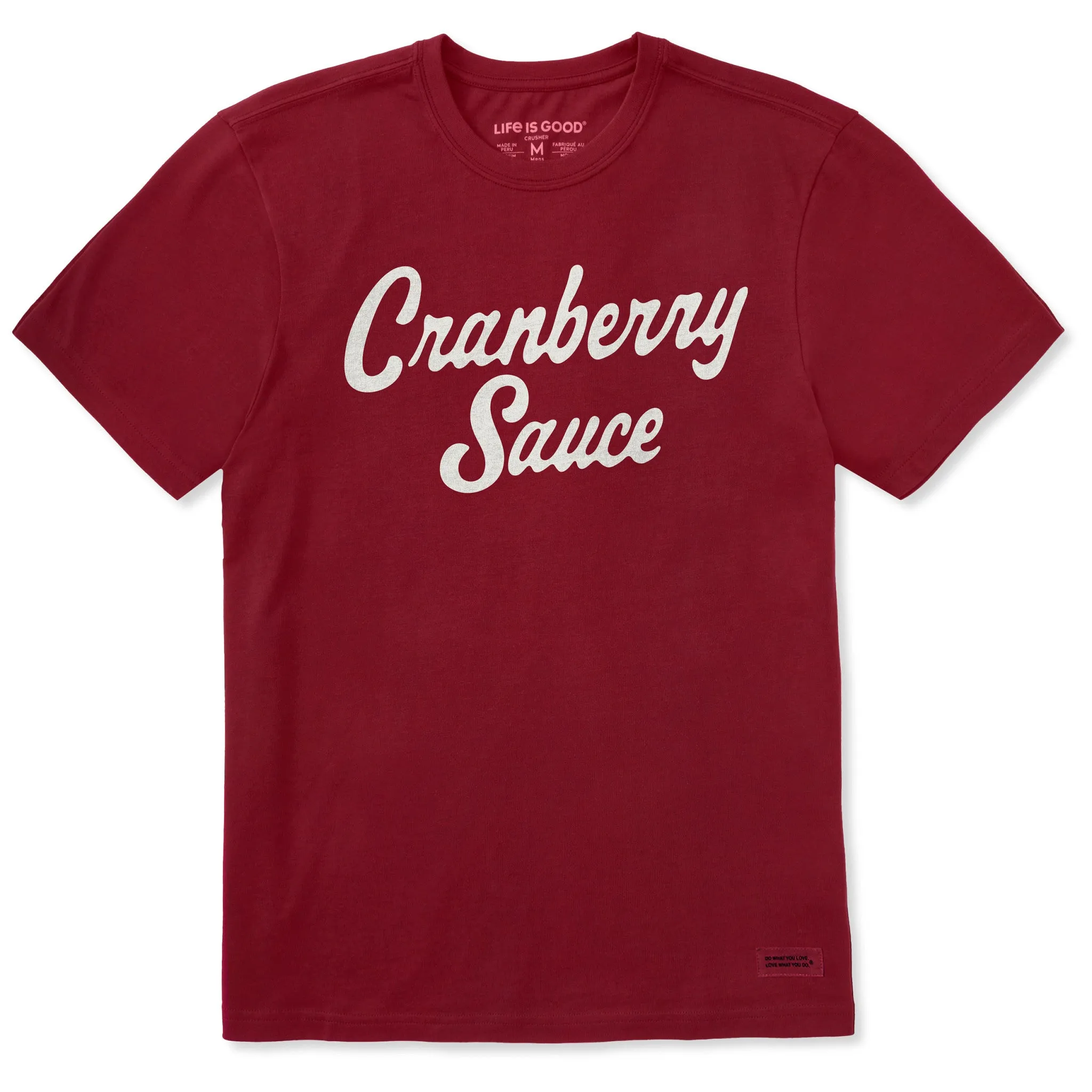 Men's Cranberry Sauce Script Short Sleeve Crusher Tee sold by Life is Good
