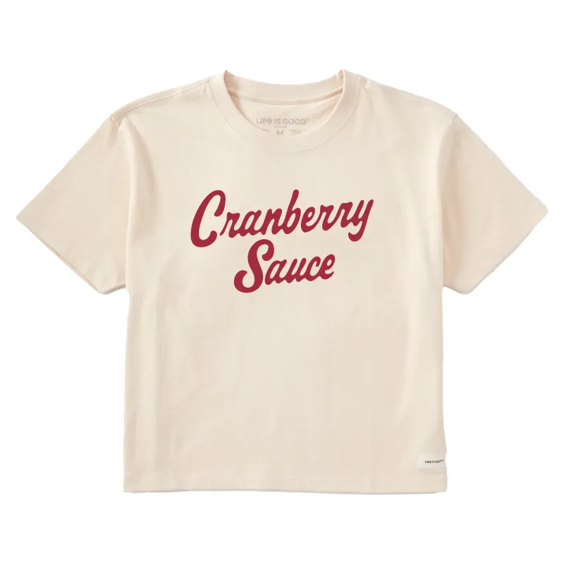 Women's Cranberry Sauce Script Short Sleeve Crusher Boxy Tee sold by Life is Good