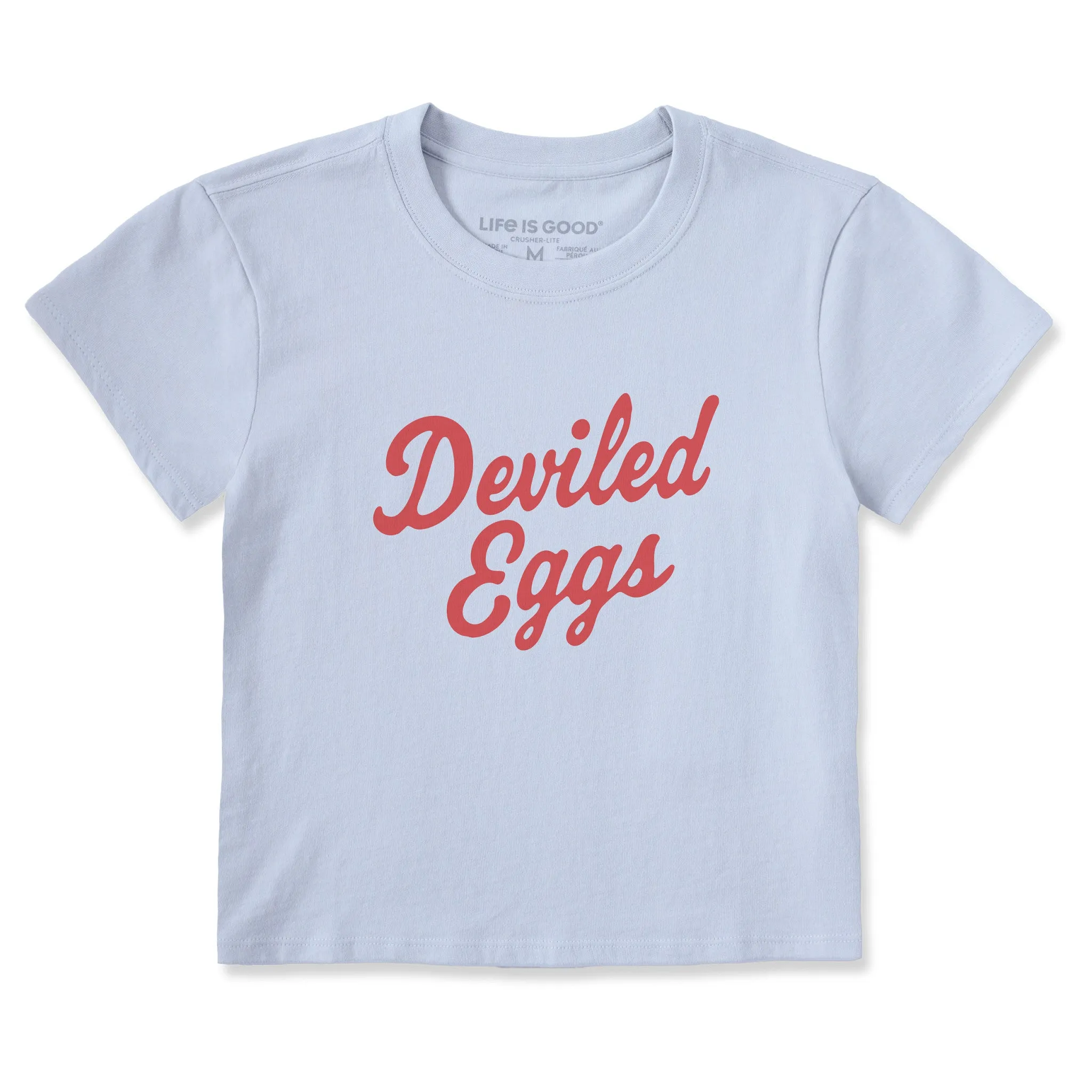 Women's Deviled Eggs Script Crusher-LITE Shrunken Tee sold by Life is Good