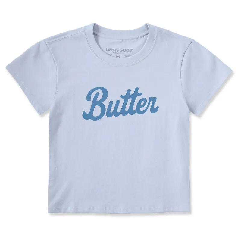 Women's Butter Script Crusher-LITE Shrunken Tee sold by Life is Good