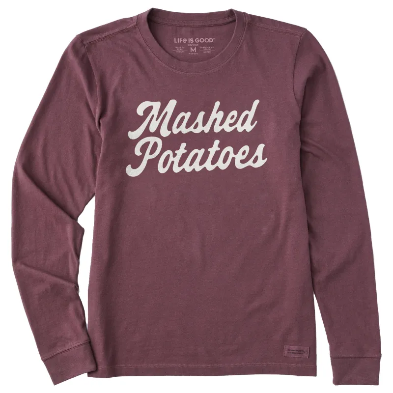 Women's Mashed Potatoes Script Long Sleeve Crusher Tee sold by Life is Good