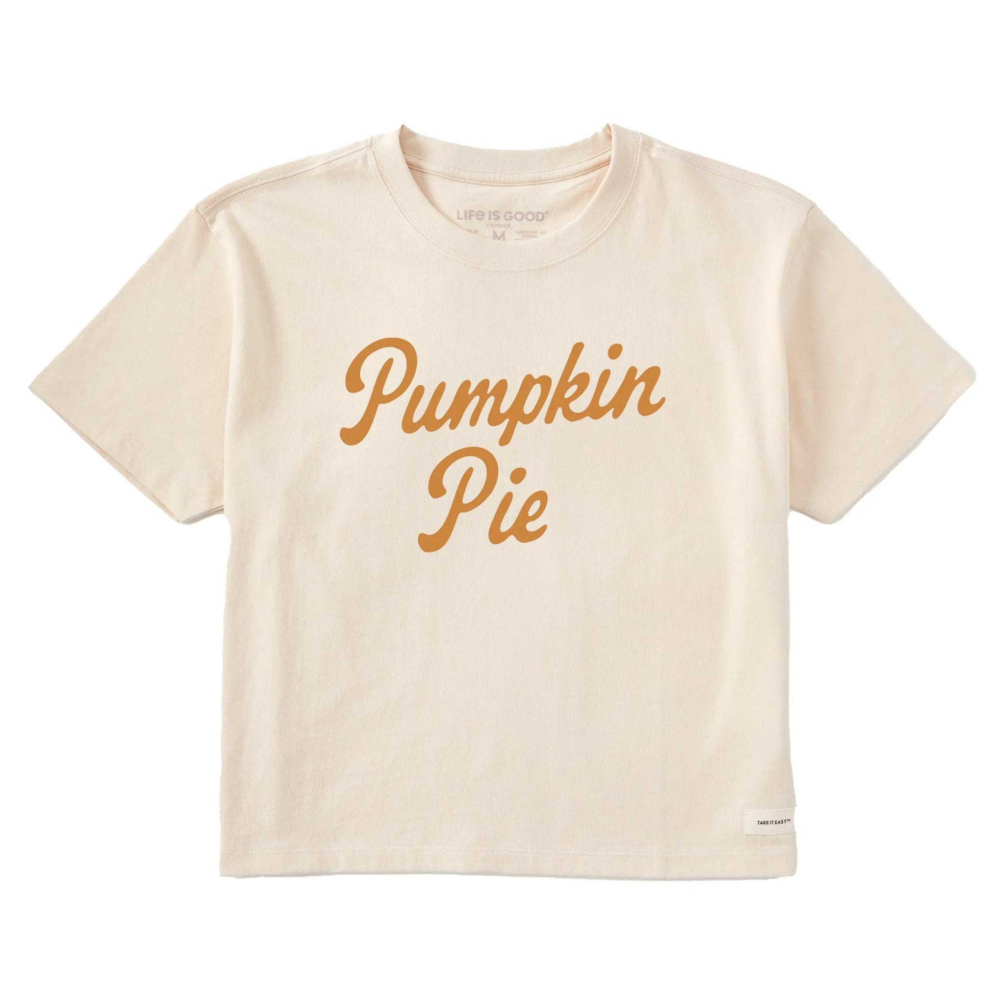 Women's Pumpkin Pie Script Short Sleeve Crusher Boxy Tee sold by Life is Good