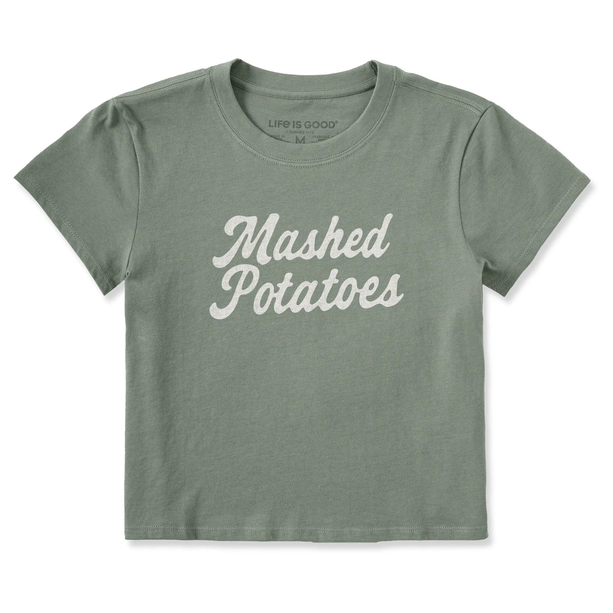 Women's Mashed Potatoes Script Crusher-LITE Shrunken Tee sold by Life is Good