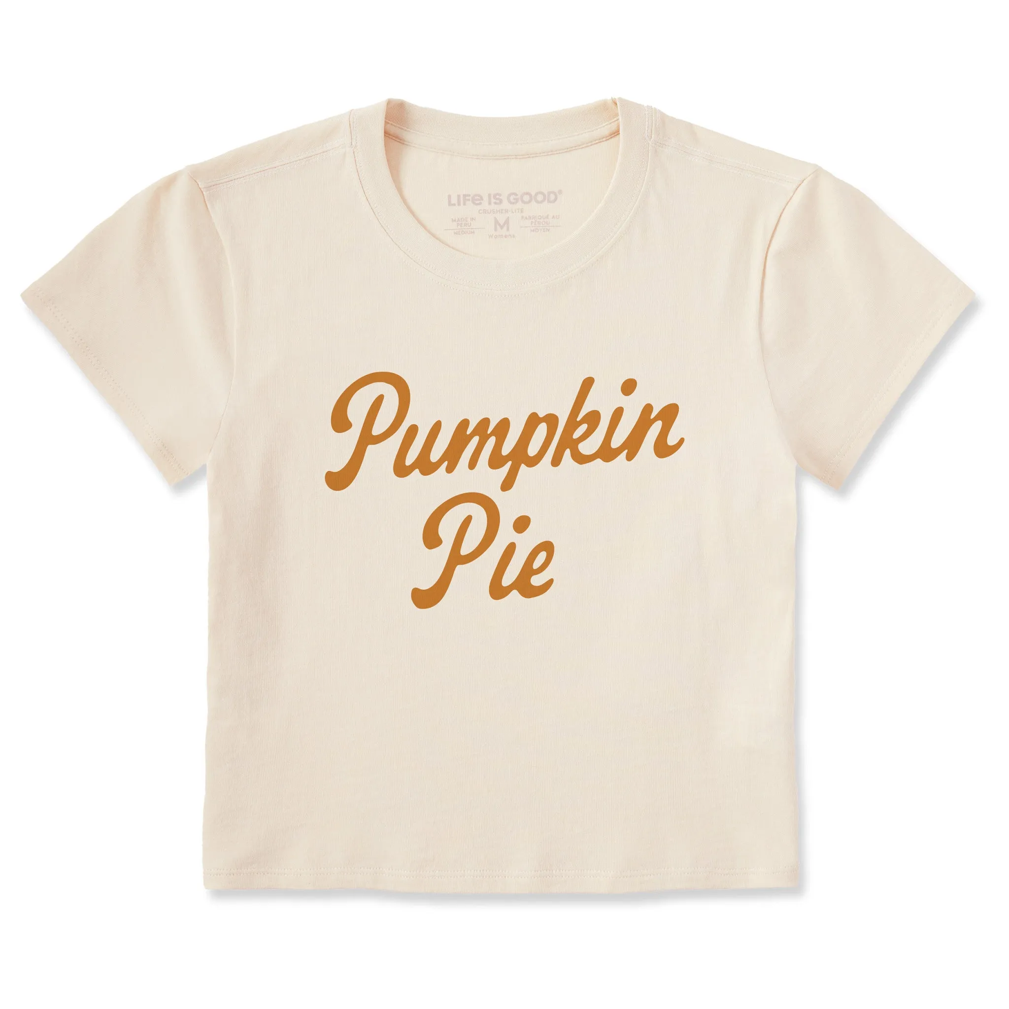 Women's Pumpkin Pie Script Crusher-LITE Shrunken Tee sold by Life is Good