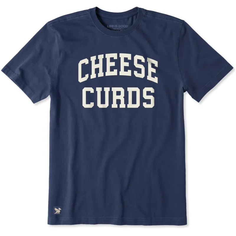 Men's Cheese Curds Arch Short Sleeve Crusher Tee sold by Life is Good