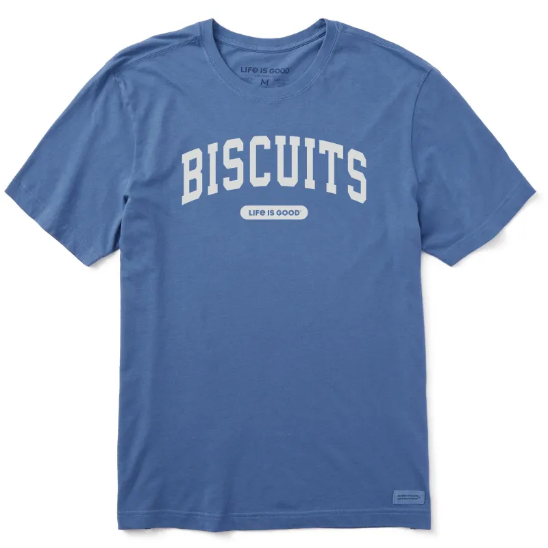 Men's Biscuits Arch Short Sleeve Crusher Tee sold by Life is Good