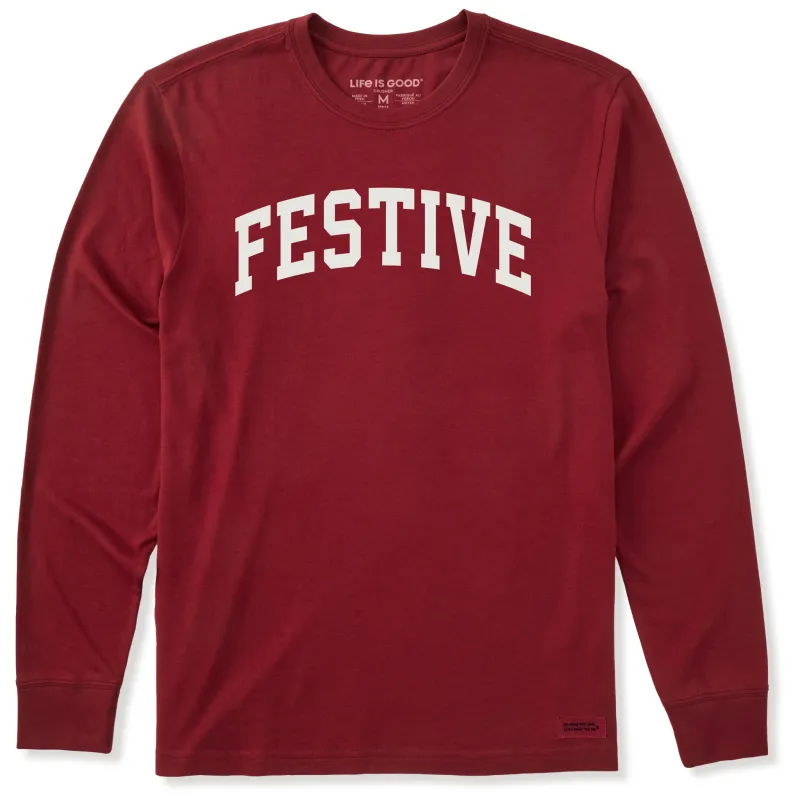 Men's Festive Arch Long Sleeve Crusher Tee sold by Life is Good