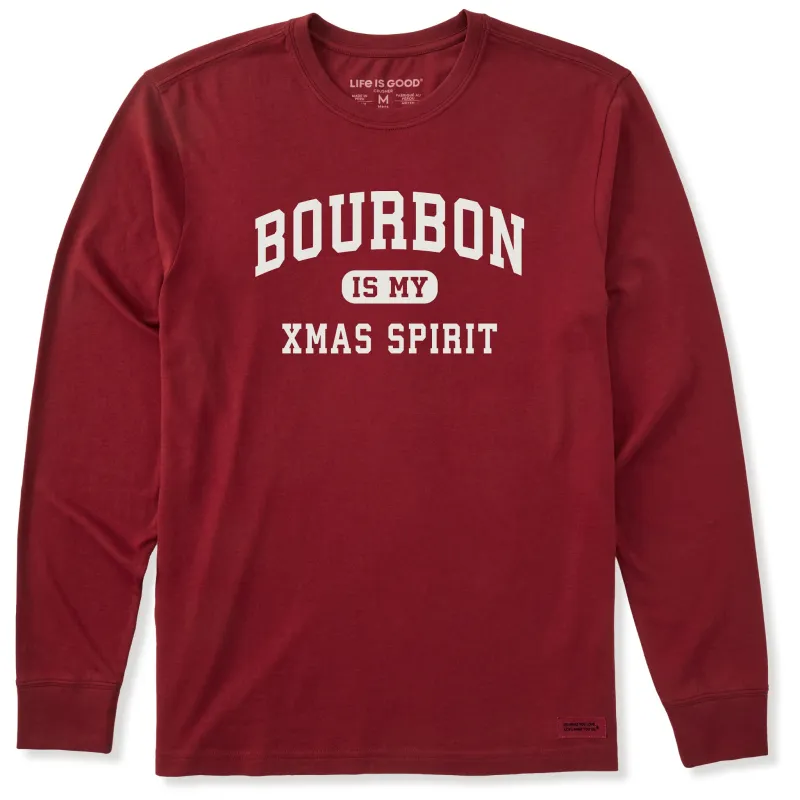 Men's Bourbon Xmas Spirit Arch Long Sleeve Crusher Tee sold by Life is Good