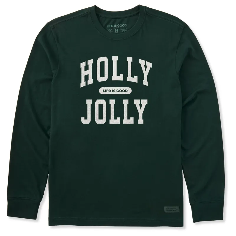 Men's Holly Jolly Arch Long Sleeve Crusher Tee sold by Life is Good