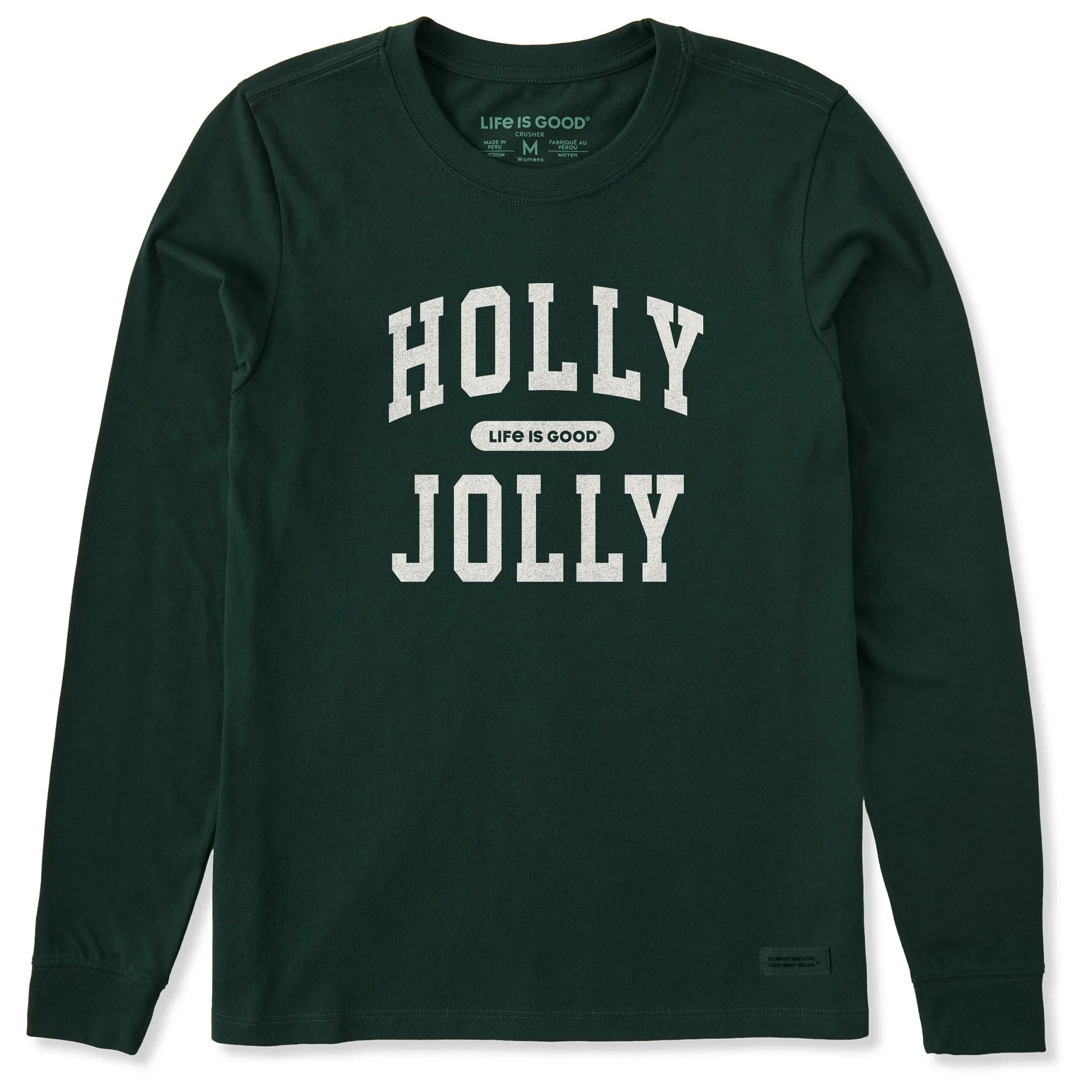 Women's Holly Jolly Arch Long Sleeve Crusher Tee sold by Life is Good