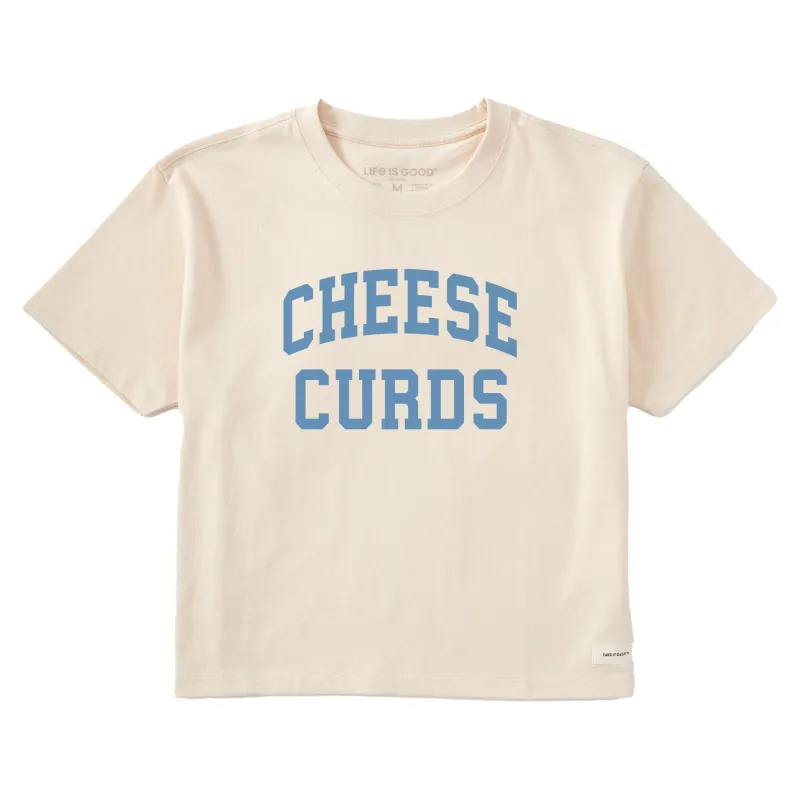 Women's Cheese Curds Arch Short Sleeve Crusher Boxy Tee sold by Life is Good