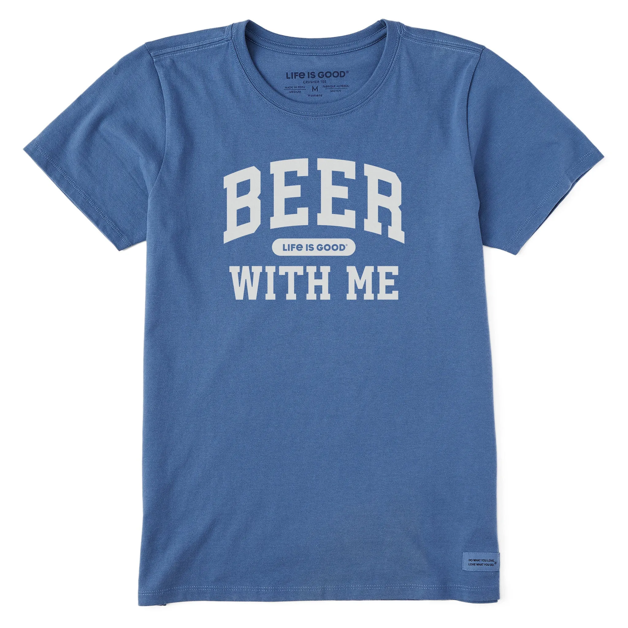 Women's Beer With Me Arch Short Sleeve Crusher Tee sold by Life is Good