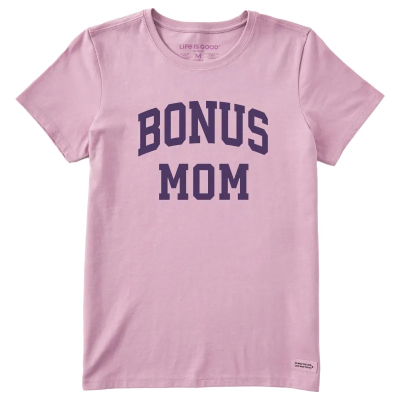 Women's Bonus Mom Arch Short Sleeve Crusher Tee sold by Life is Good