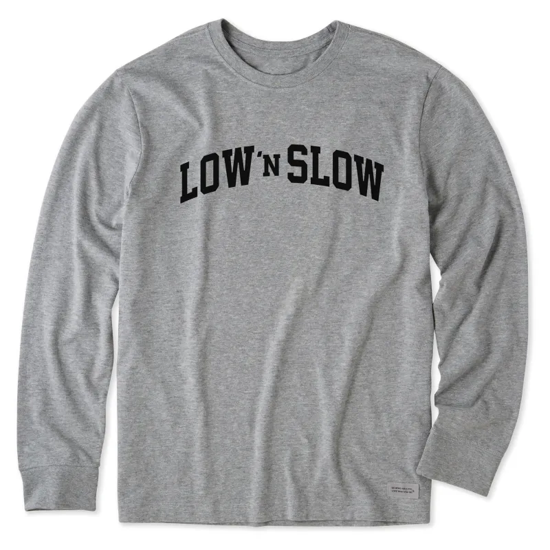 Men's Low N Slow Arch Long Sleeve Crusher Tee sold by Life is Good