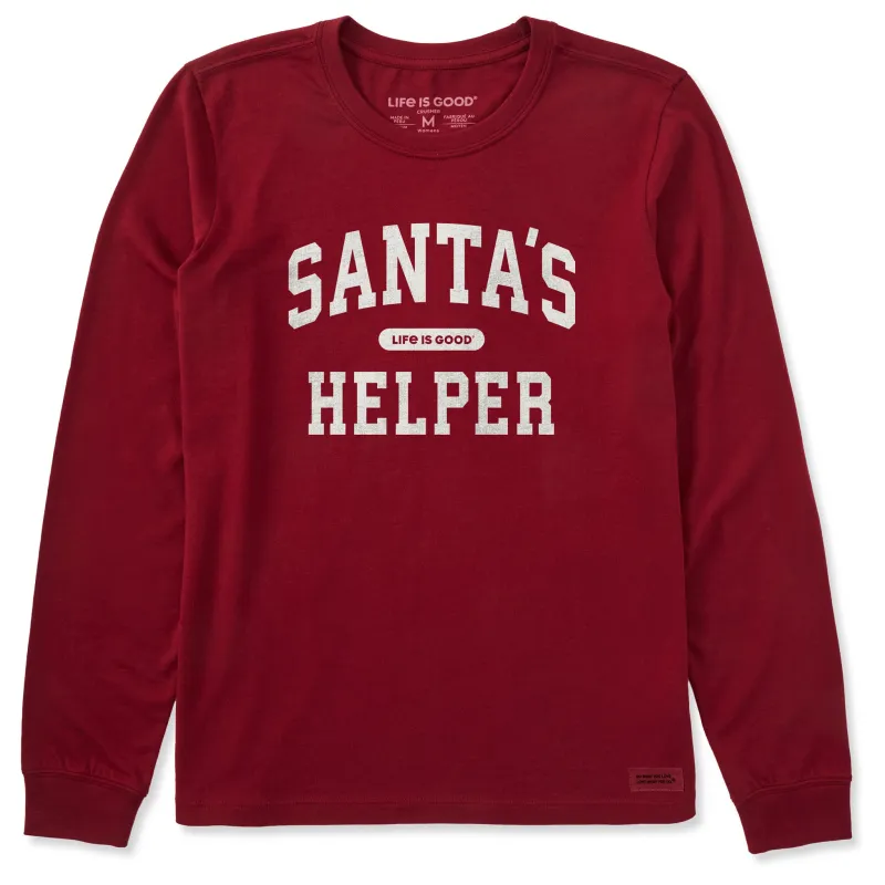 Women's Santa's Helper Arch Long Sleeve Crusher Tee sold by Life is Good