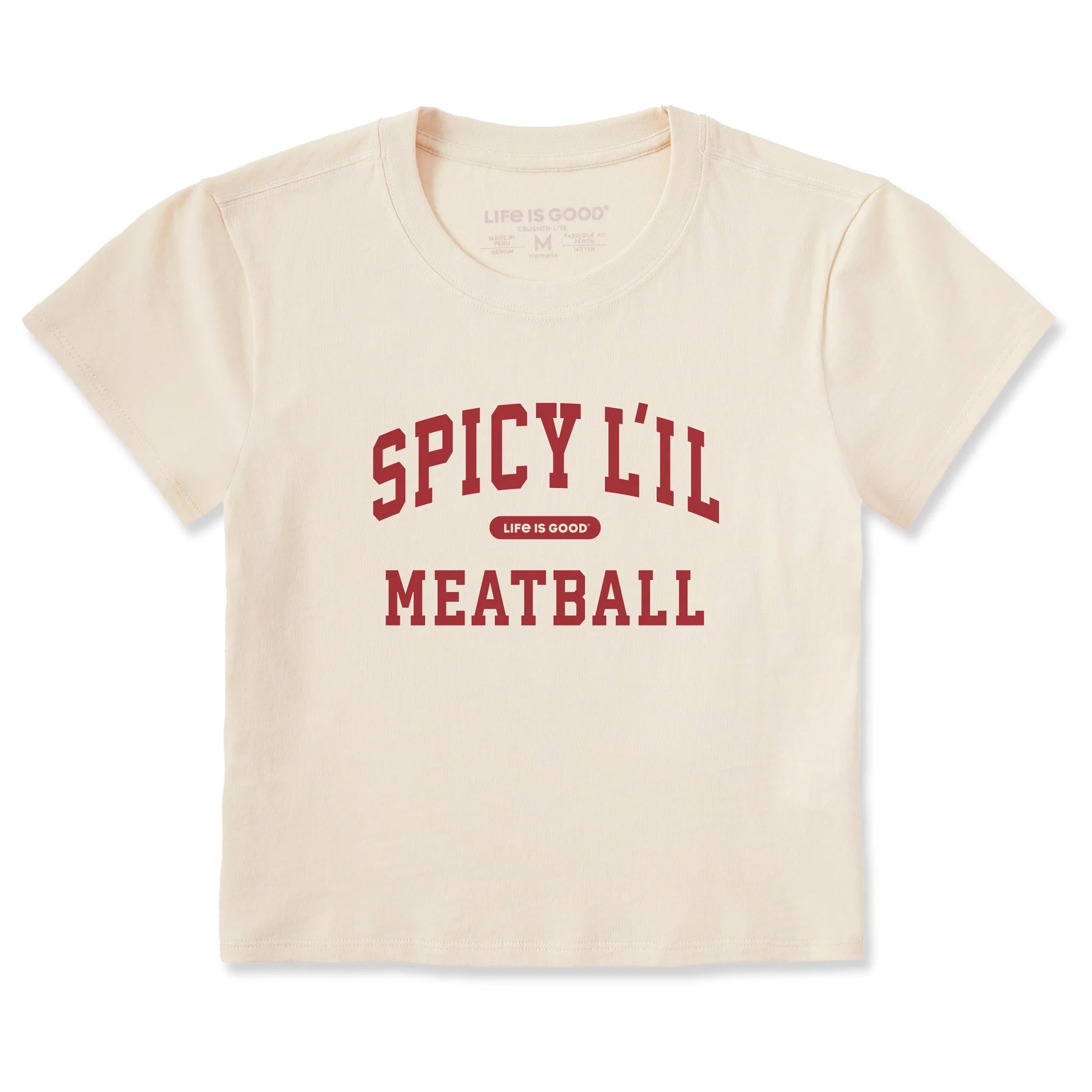 Women's Spicy L'il Meatball Arch Crusher-LITE Shrunken Tee sold by Life is Good