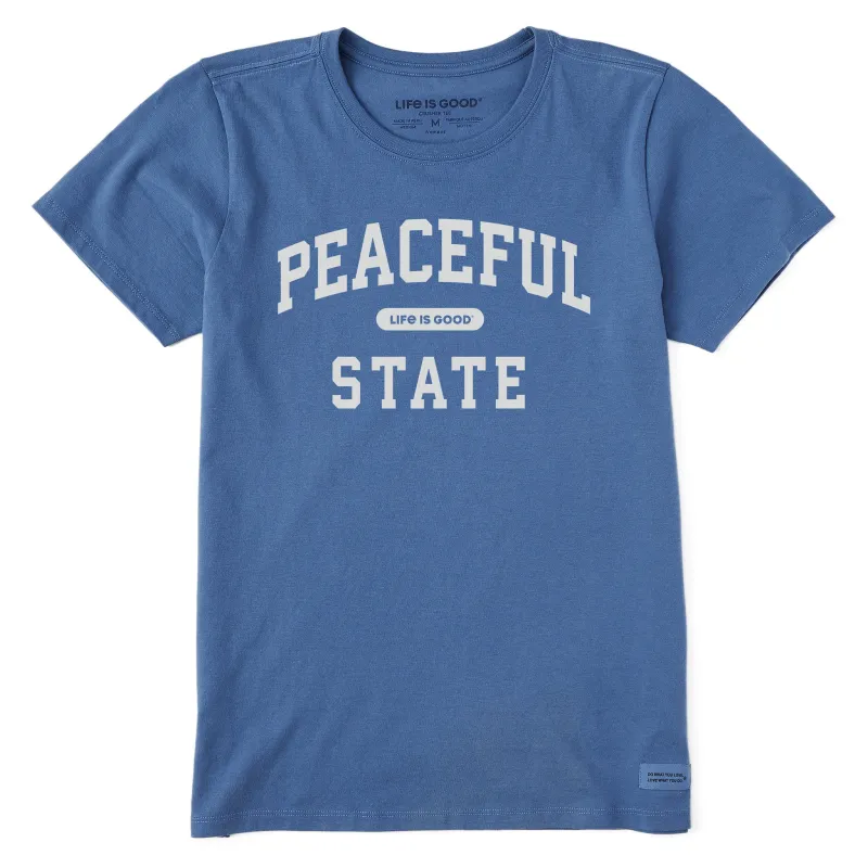 Women's Peaceful State Arch Short Sleeve Crusher Tee sold by Life is Good