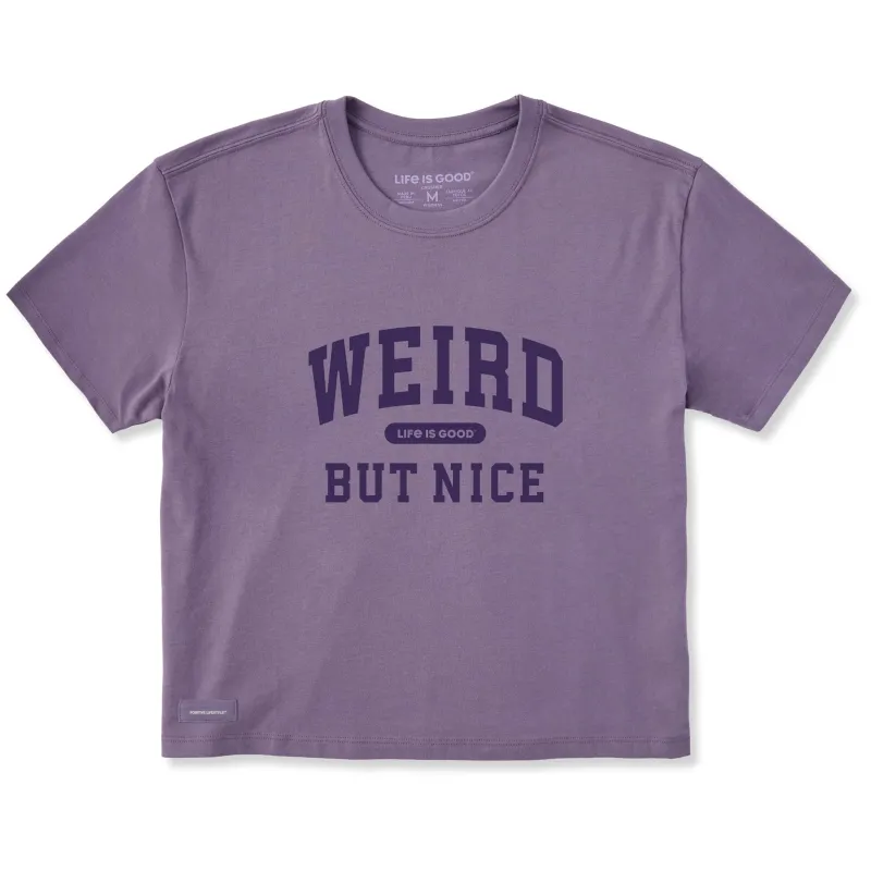 Women's Weird But Nice Arch Short Sleeve Crusher Boxy Tee sold by Life is Good
