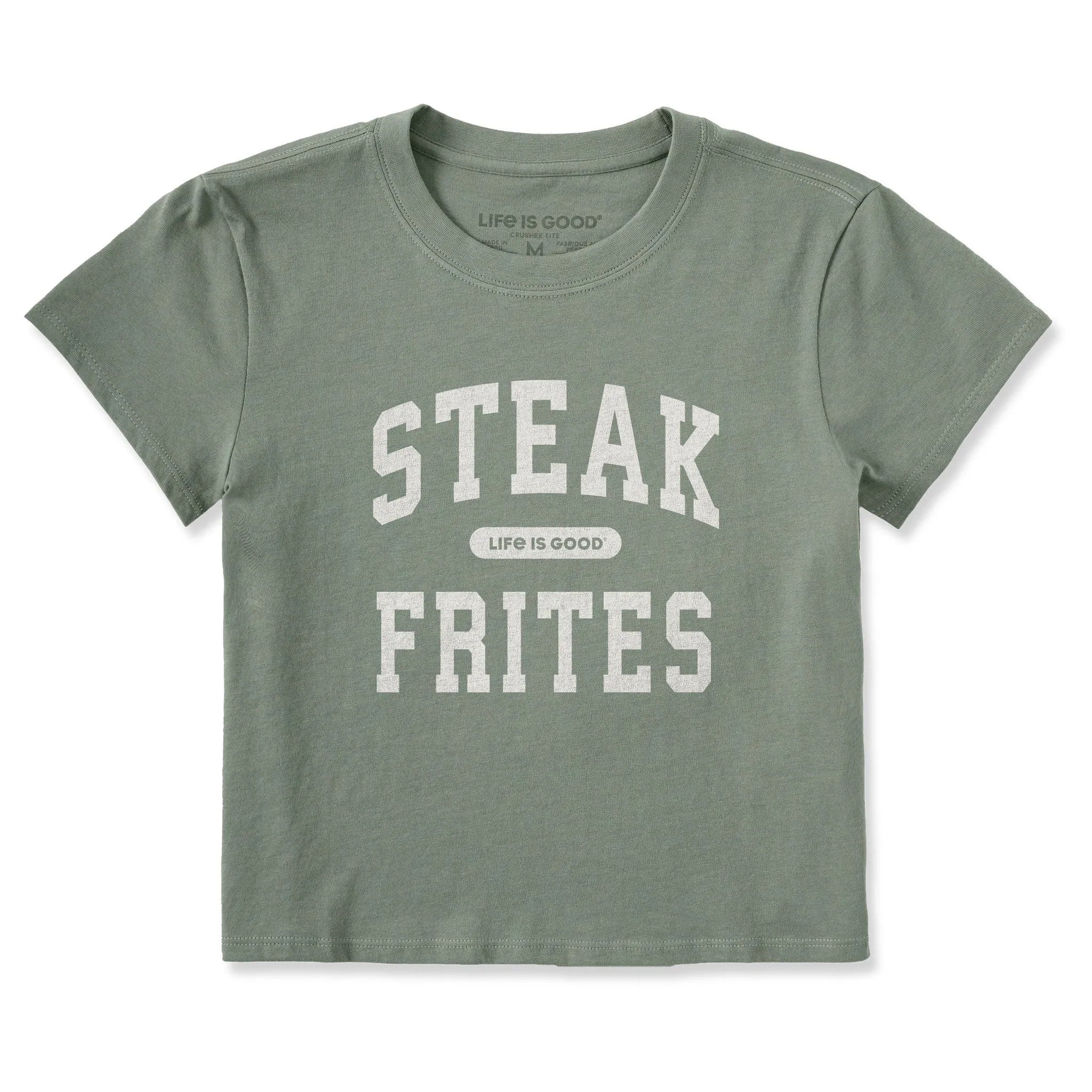 Women's Steak Frites Arch Crusher-LITE Shrunken Tee sold by Life is Good