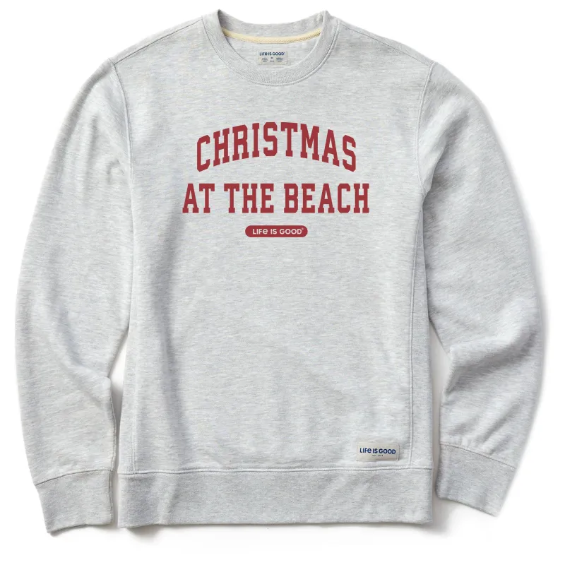 Men's Christmas at the Beach Arch Simply True Fleece Crew sold by Life is Good