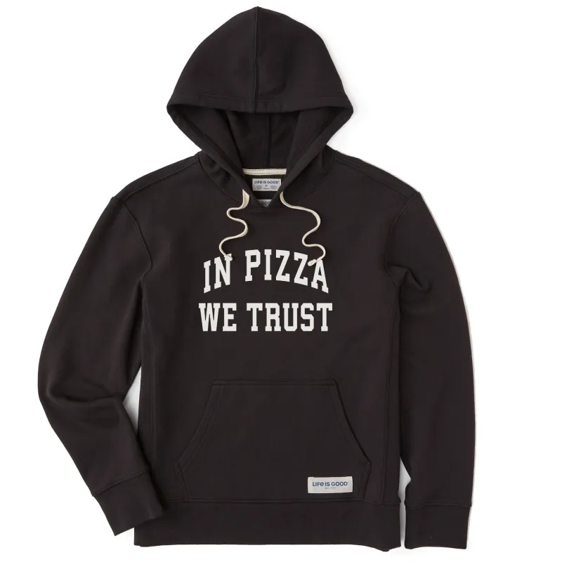 Women's In Pizza We Trust Arch Simply True Fleece Hoodie sold by Life is Good
