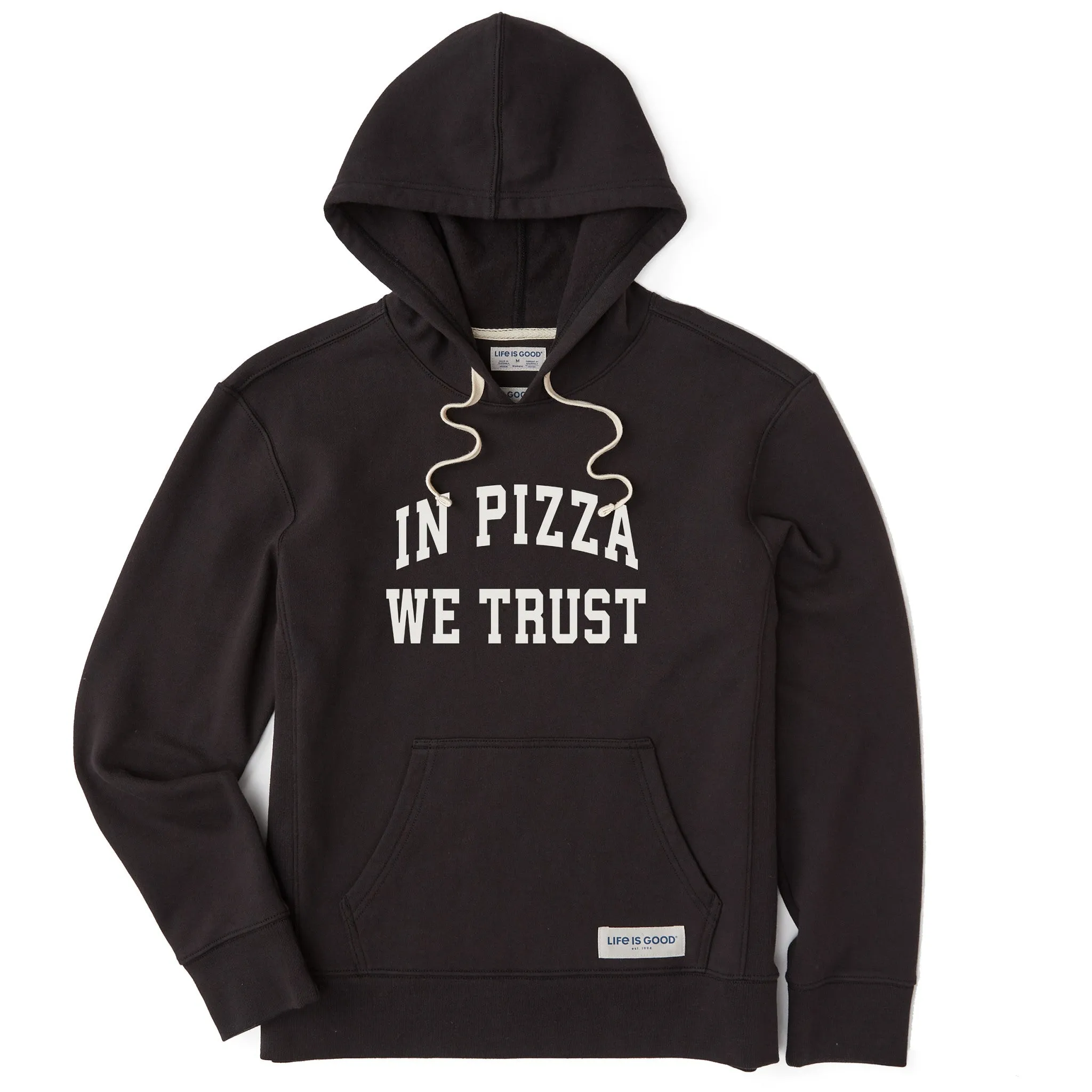 Women's In Pizza We Trust Arch Simply True Fleece Hoodie sold by Life is Good