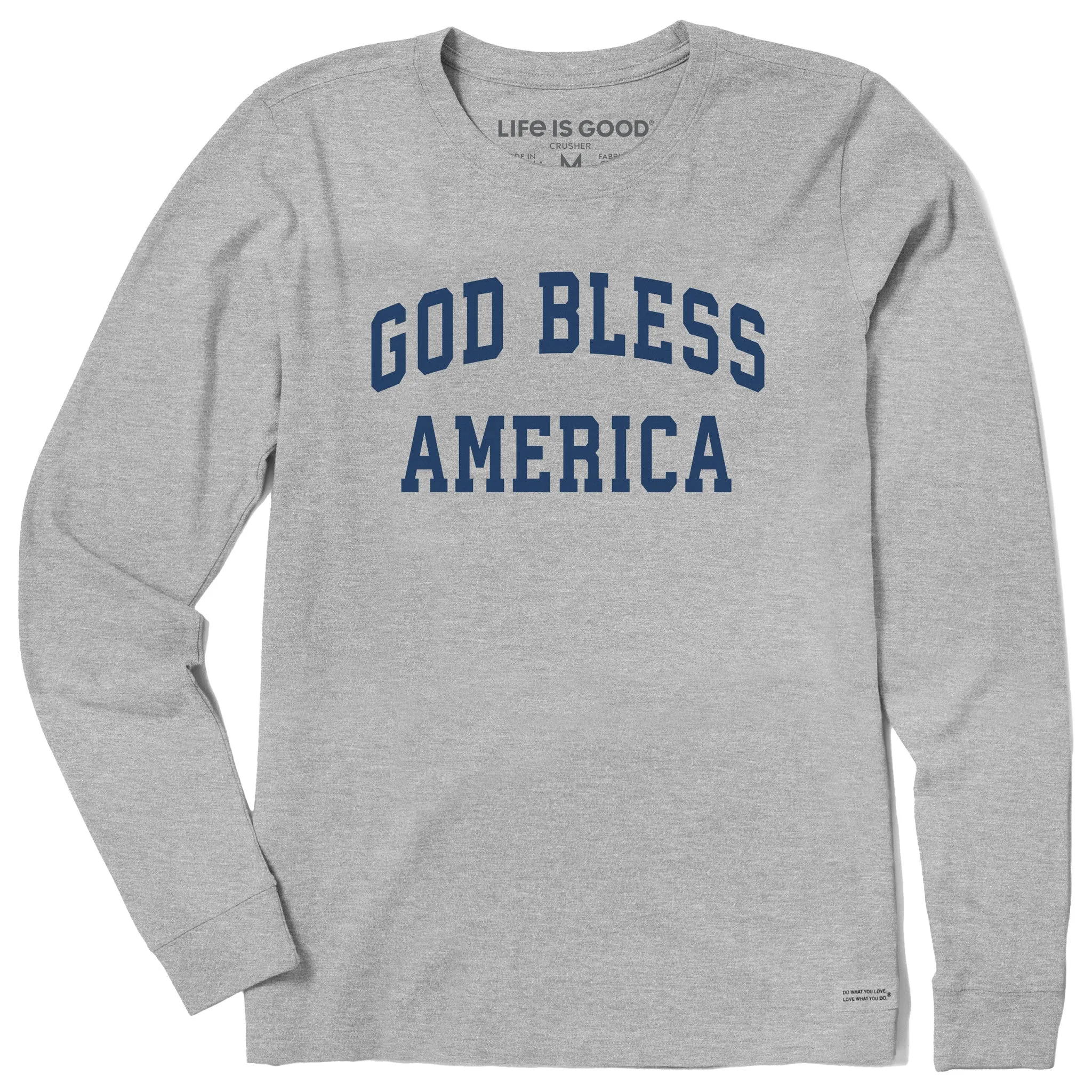 Women's God Bless America Arch Long Sleeve Crusher Tee sold by Life is Good