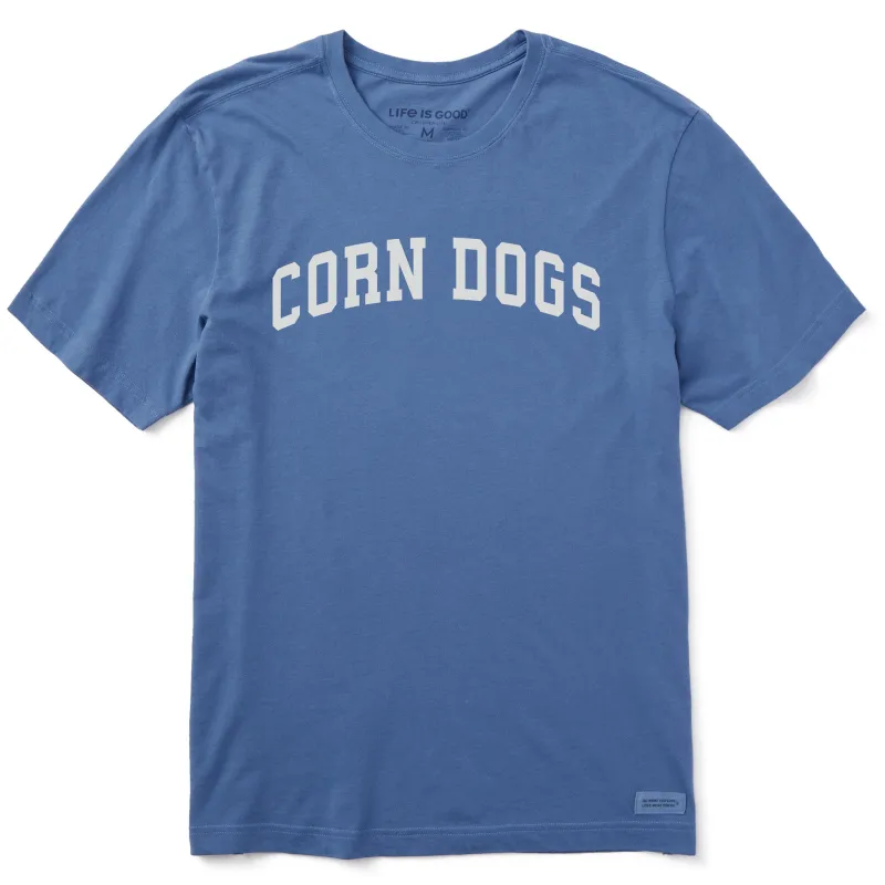 Men's Corn Dogs Arch Short Sleeve Crusher Tee sold by Life is Good