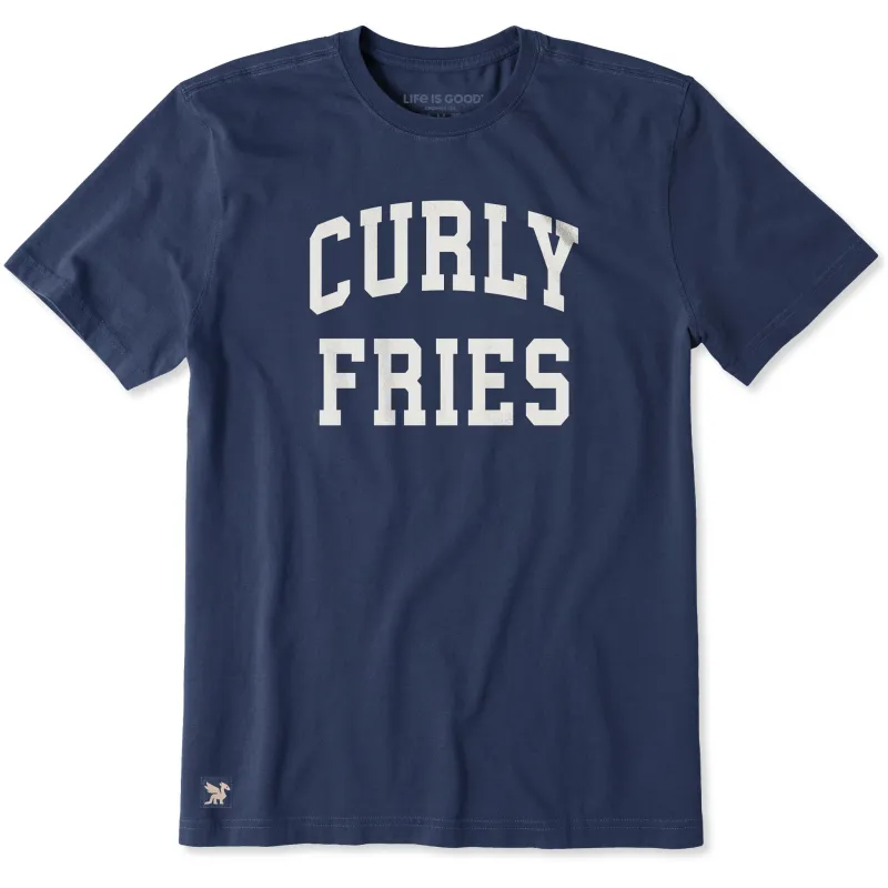 Men's Curly Fries Arch Short Sleeve Crusher Tee sold by Life is Good