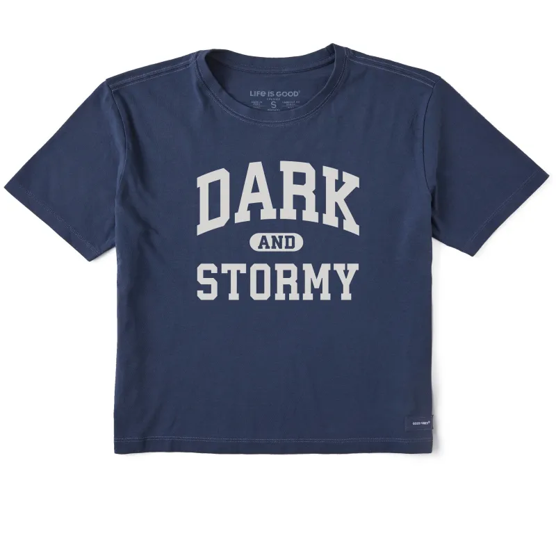 Women's Dark and Stormy Arch Short Sleeve Crusher Boxy Tee sold by Life is Good