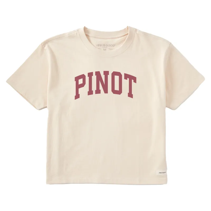 Women's Pinot Arch Short Sleeve Crusher Boxy Tee sold by Life is Good