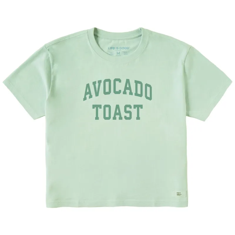 Women's Avocado Toast Arch Short Sleeve Crusher Boxy Tee sold by Life is Good
