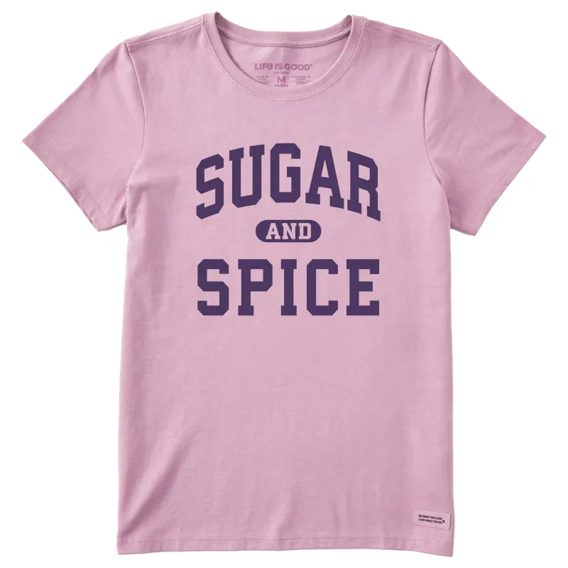 Women's Sugar and Spice Arch Short Sleeve Crusher Tee sold by Life is Good