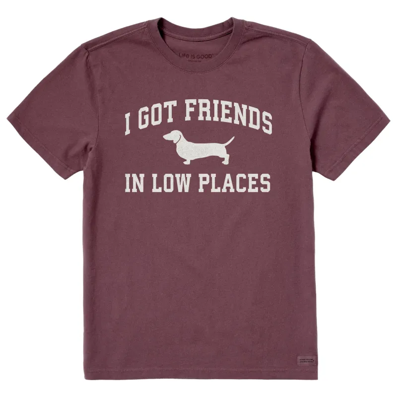Men's I Got Friends Arch Short Sleeve Crusher Tee sold by Life is Good