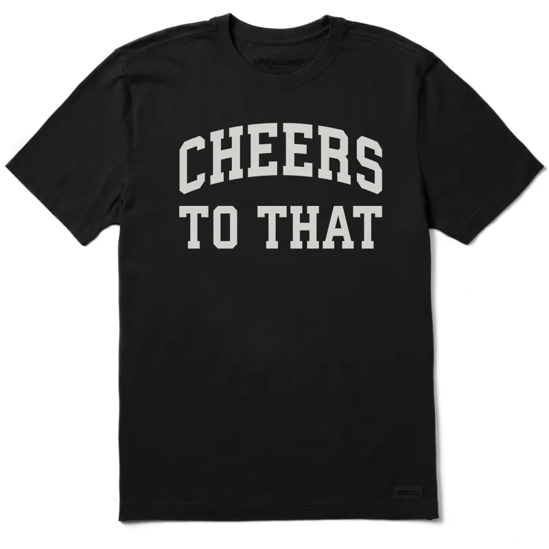 Men's Cheers to That Arch Short Sleeve Crusher Tee sold by Life is Good