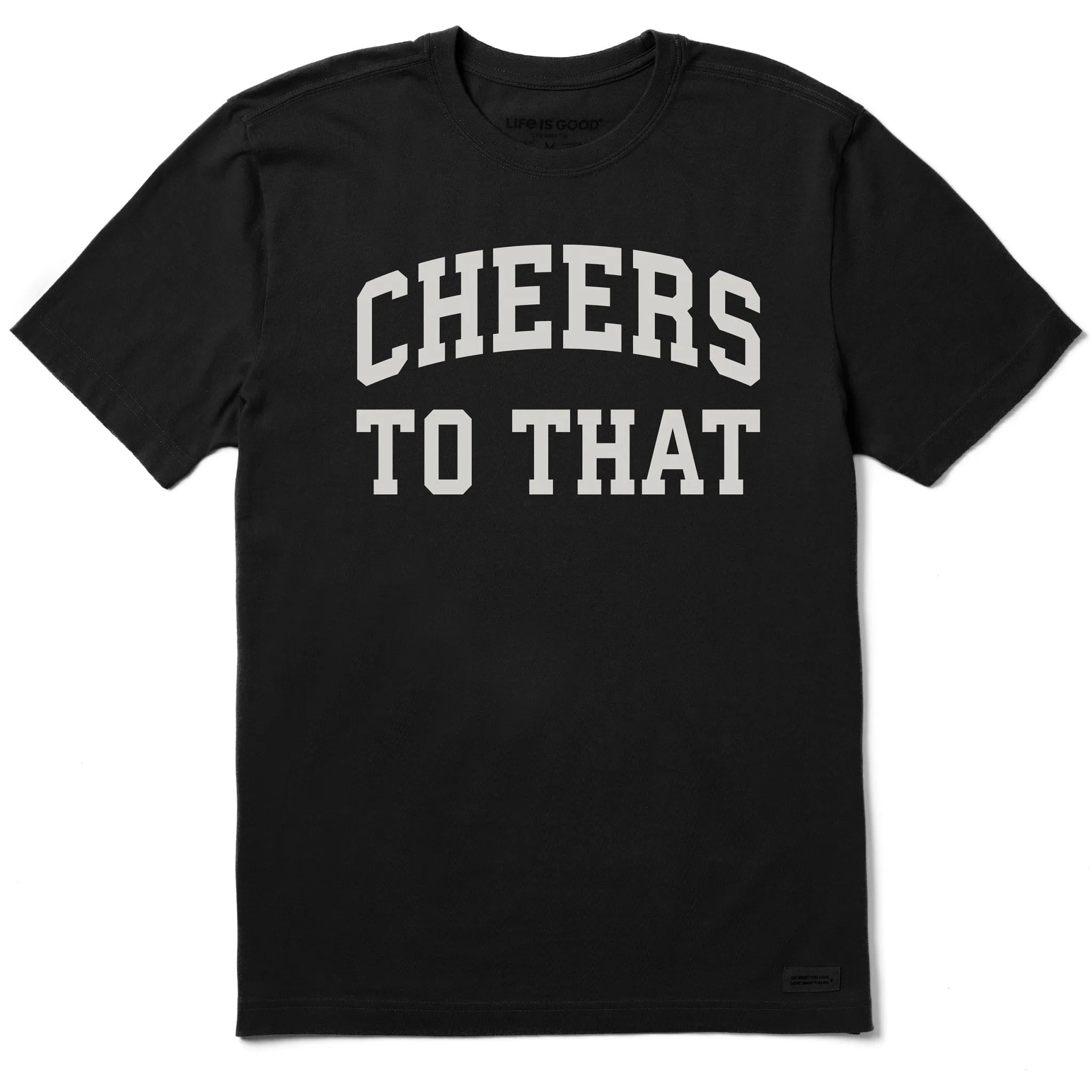 Men's Cheers to That Arch Short Sleeve Crusher Tee sold by Life is Good