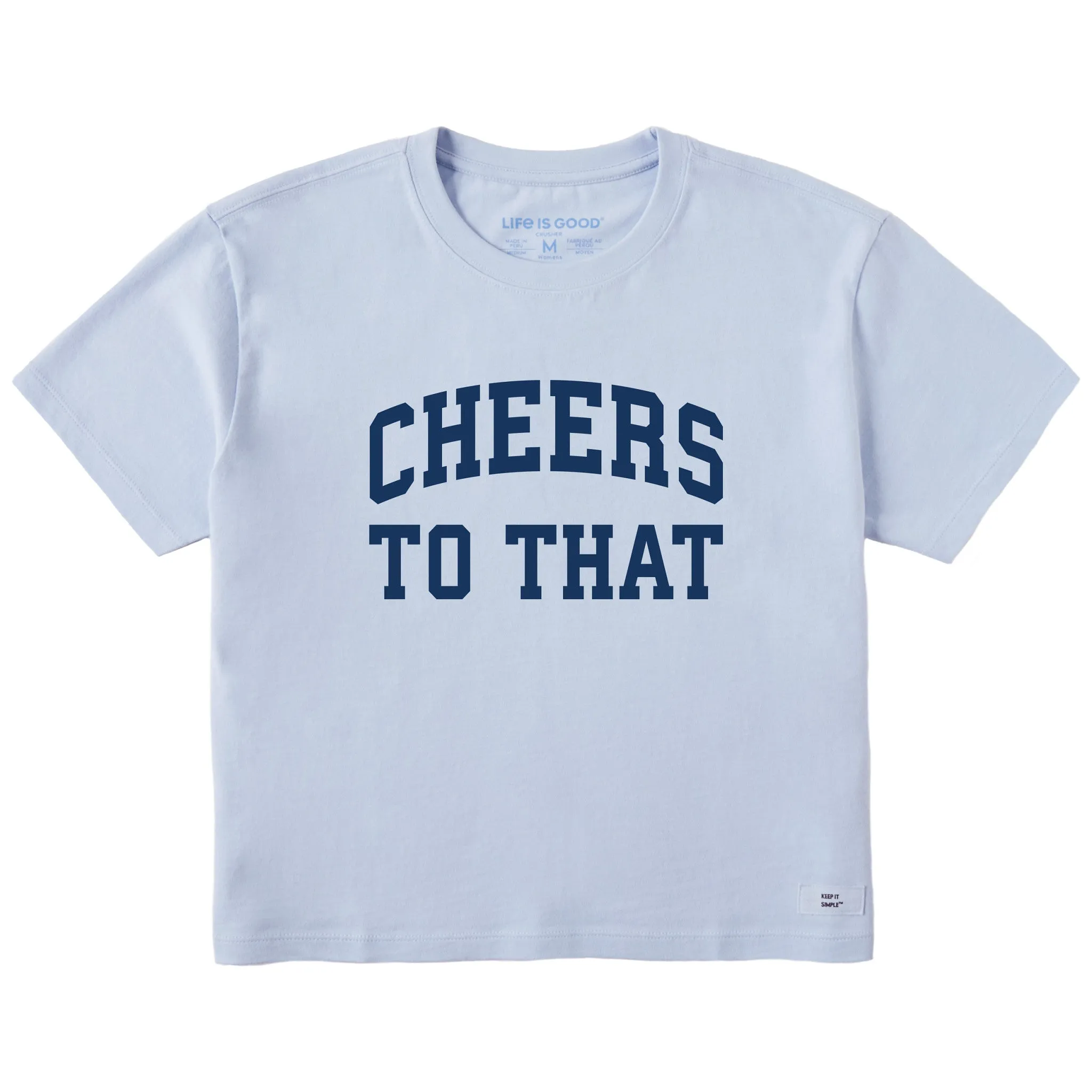 Women's Cheers to That Arch Short Sleeve Crusher Boxy Tee sold by Life is Good