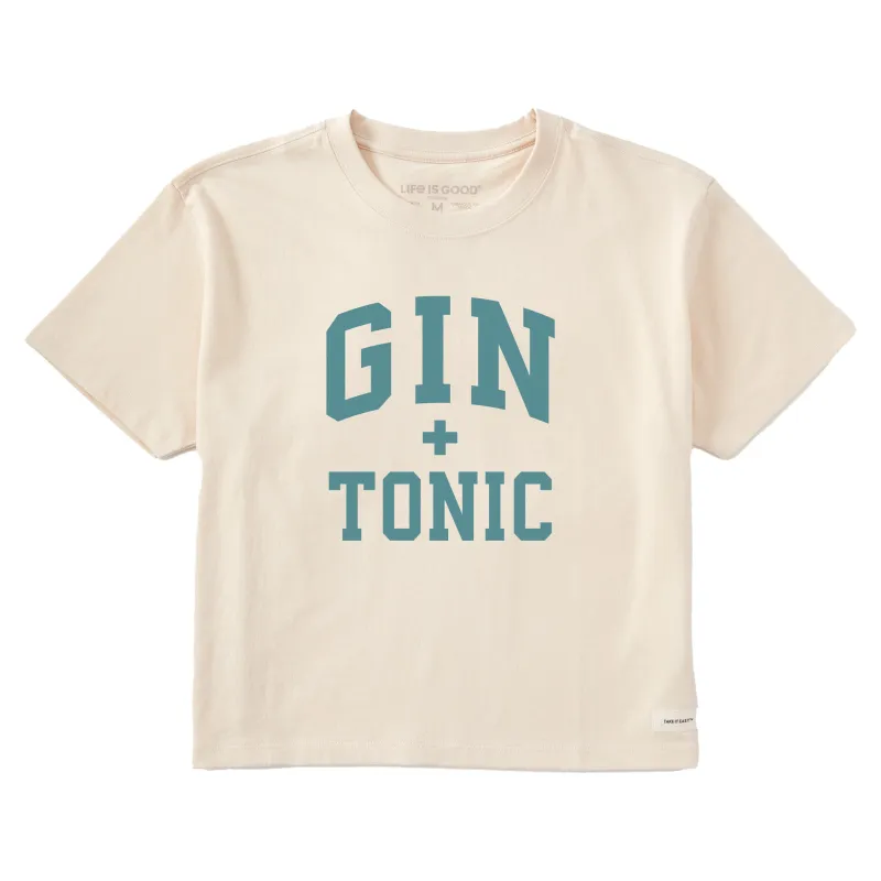 Women's Gin + Tonic Arch Short Sleeve Crusher Boxy Tee sold by Life is Good