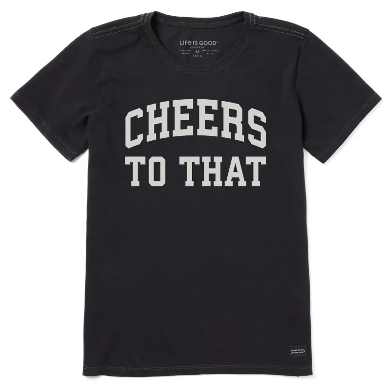 Women's Cheers to That Arch Short Sleeve Crusher Tee sold by Life is Good