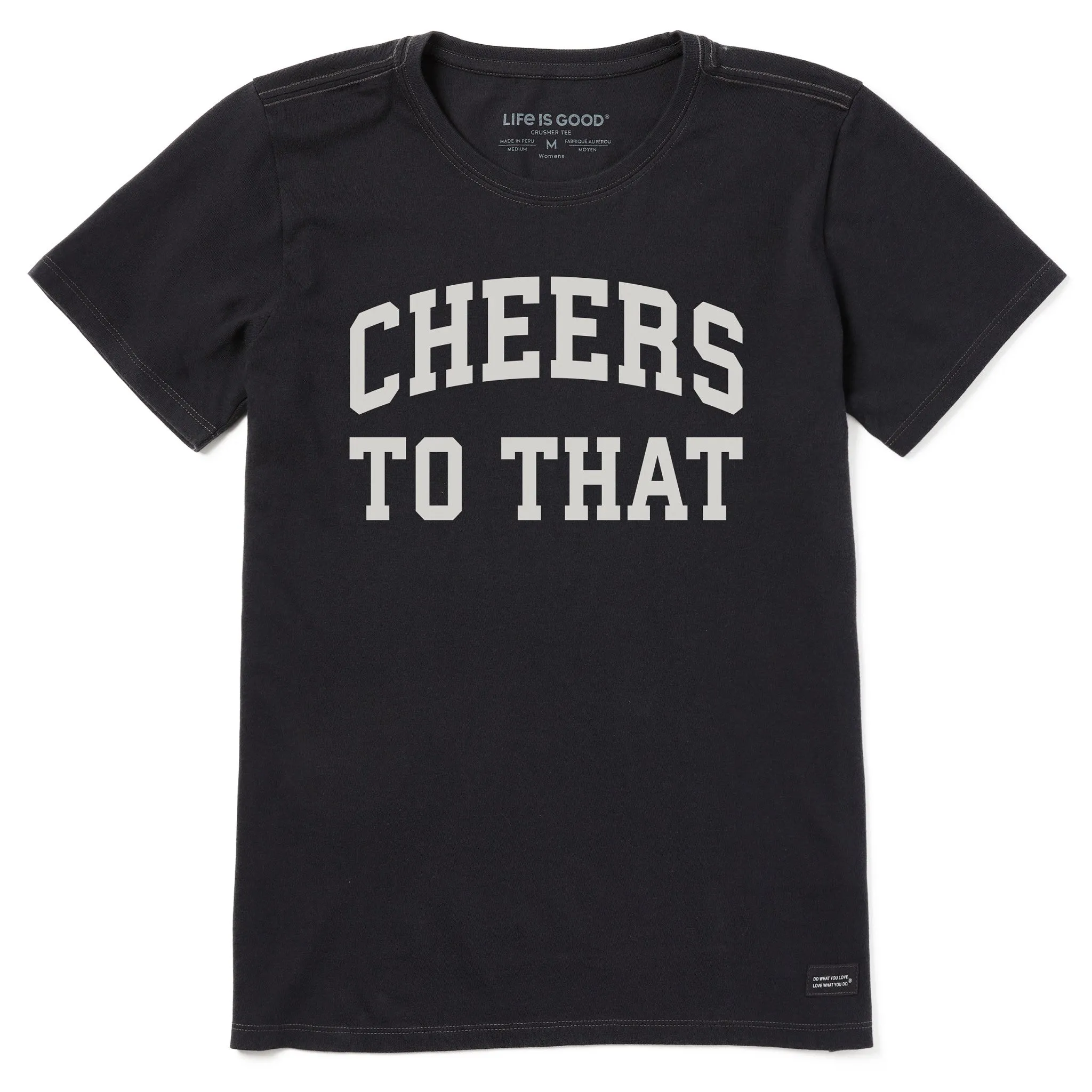 Women's Cheers to That Arch Short Sleeve Crusher Tee sold by Life is Good