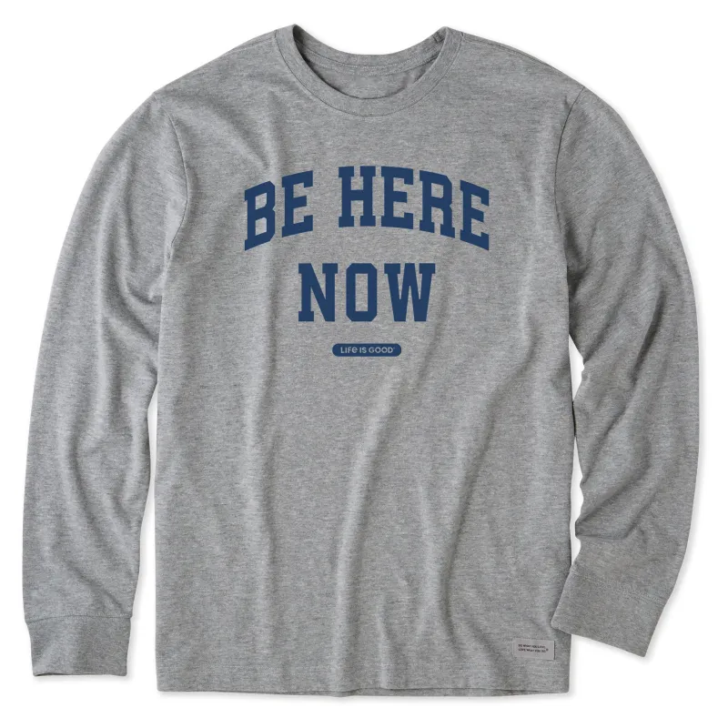 Men's Be Here Now Arch Long Sleeve Crusher Tee sold by Life is Good