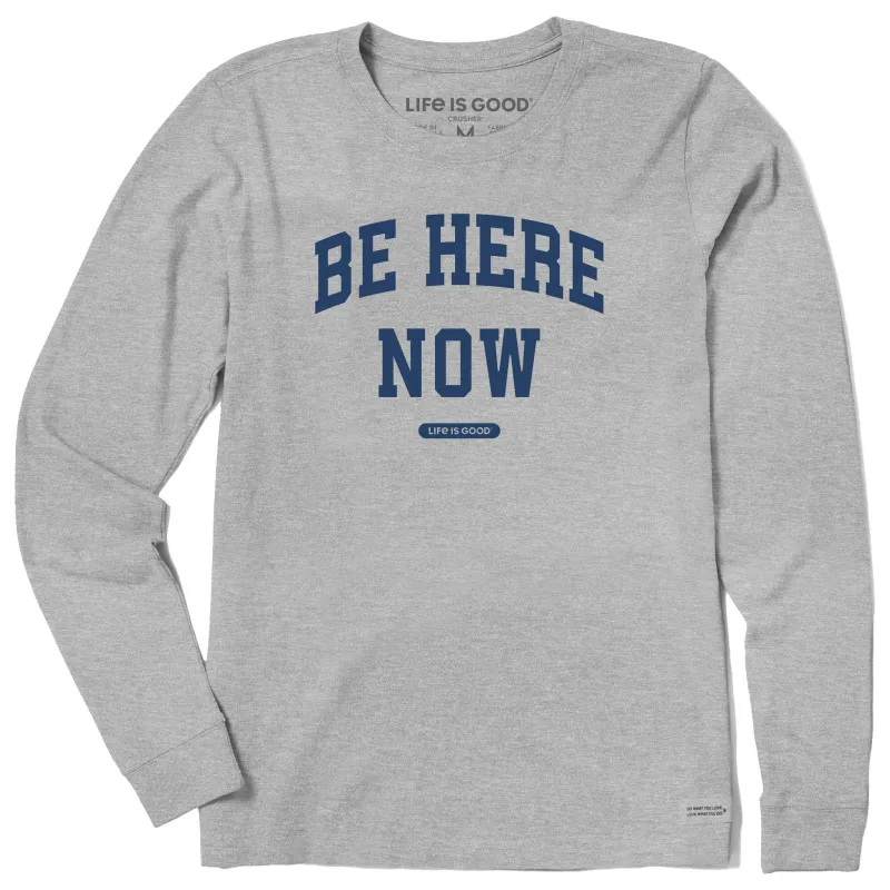 Women's Be Here Now Arch Long Sleeve Crusher Tee sold by Life is Good
