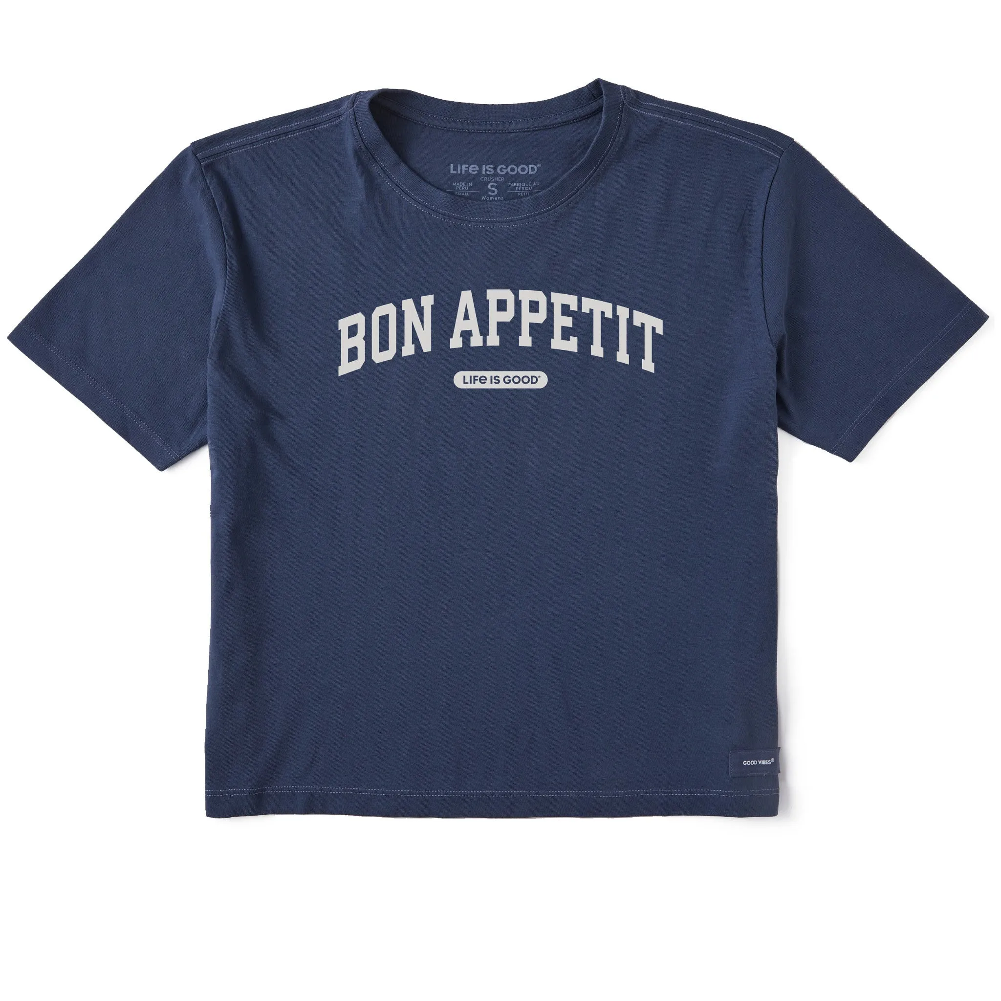 Women's Bon Appetit Arch Short Sleeve Crusher Boxy Tee sold by Life is Good