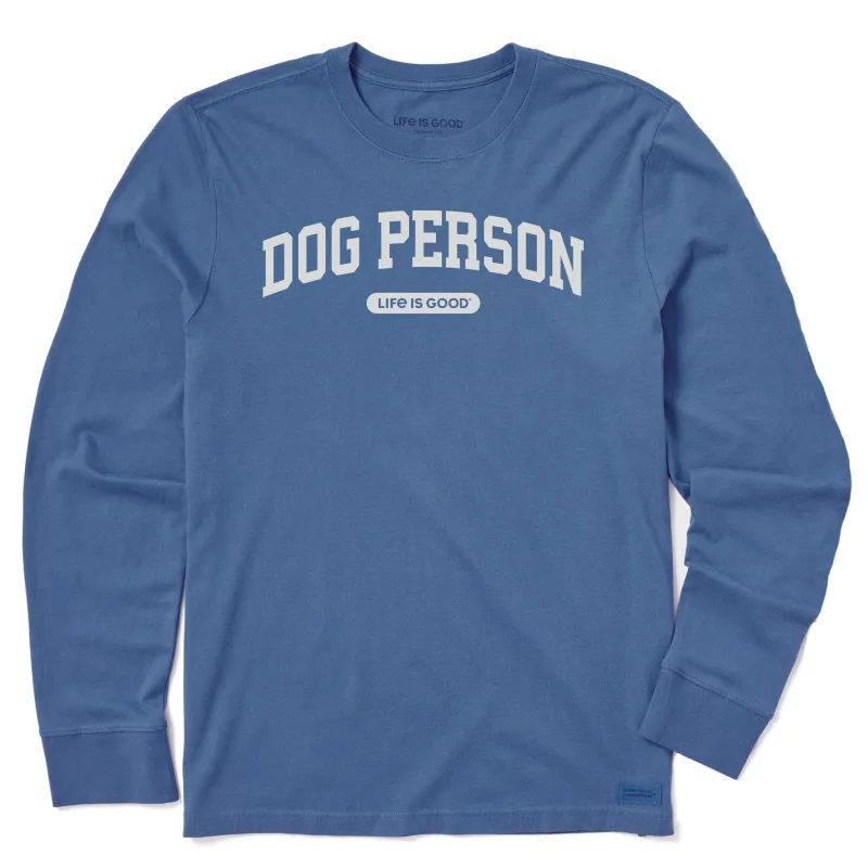 Men's Dog Person Arch Long Sleeve Crusher Tee sold by Life is Good